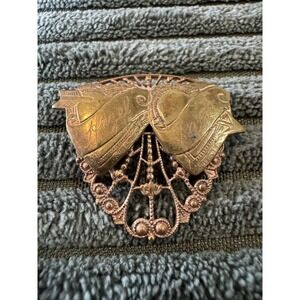 Vintage Gold Tone Arrow Heart Filigree Brooch‎ Pin Antique Jewelry